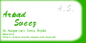 arpad svecz business card